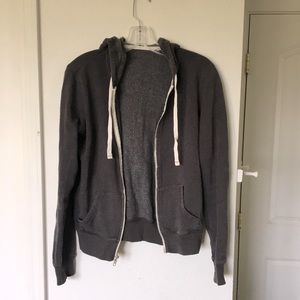 Casual grey zip-up sweatshirt